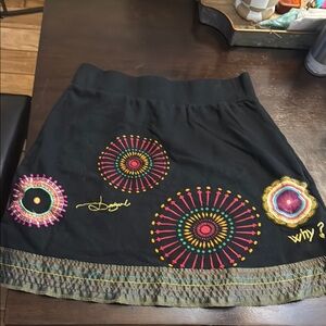 Embroidered Black Skirt